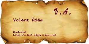Volent Ádám névjegykártya